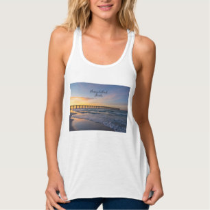 Camiseta do Nascer do Sol na Costa do Pier de Pens
