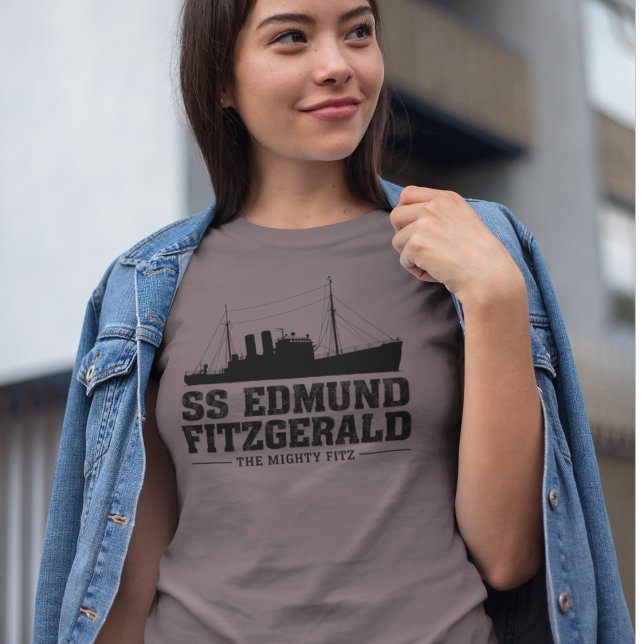 Camiseta do Navio dos Grandes Lagos, Presente SS E (SS Edmund Fitzgerald Shirt – Vintage Shipwreck History Tee)