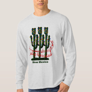 Camiseta do Novo México Cactus Christmas Feliz Na