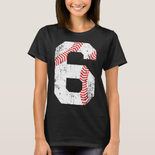 Camiseta do Número da Camisa 6 de Beisebol