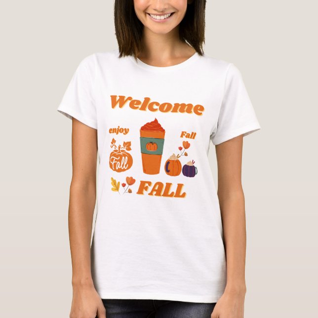 Camiseta do outono para mulheres (Frente)