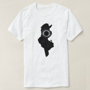 Camiseta do País Tunísia do Eclipse Solar Total de