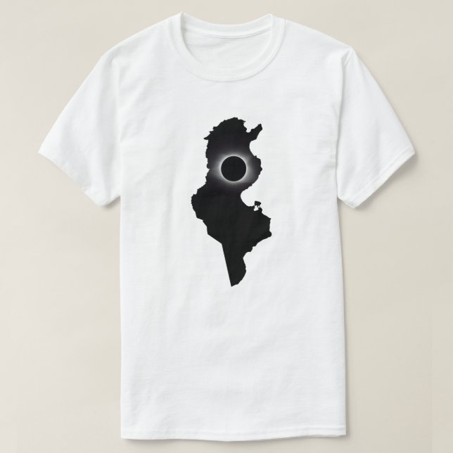 Camiseta do País Tunísia do Eclipse Solar Total de (Frente do Design)