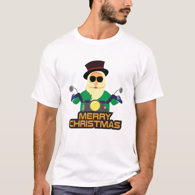 Camiseta do Papai Noel Motociclista (Frente)