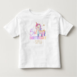 Camiseta do Pastel Unicorn 5º Aniversário