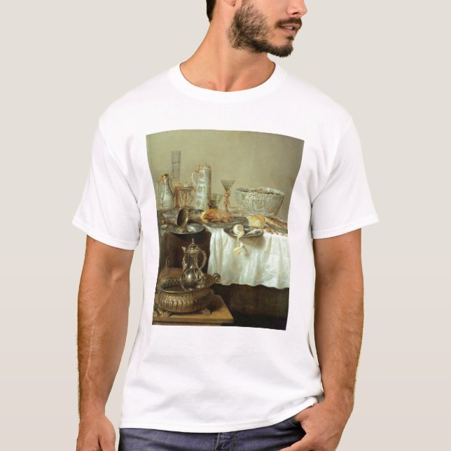 Camiseta Do pequeno almoço vida ainda, 1638 (Frente)
