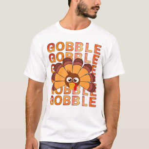 Camiseta do peru gobble gobble, outono, camiseta d