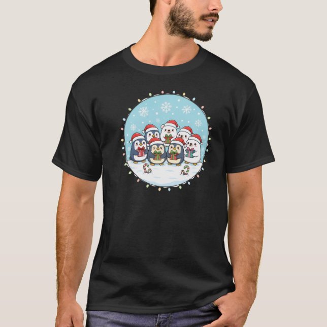 Camiseta do Pinguim Kawaii Urso Polar Natal (Frente)