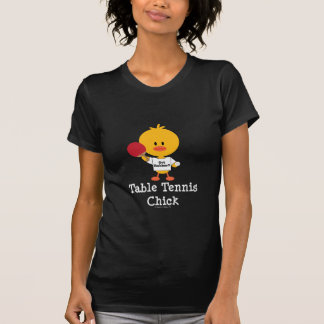 Camiseta do pintinho do ténis de mesa
