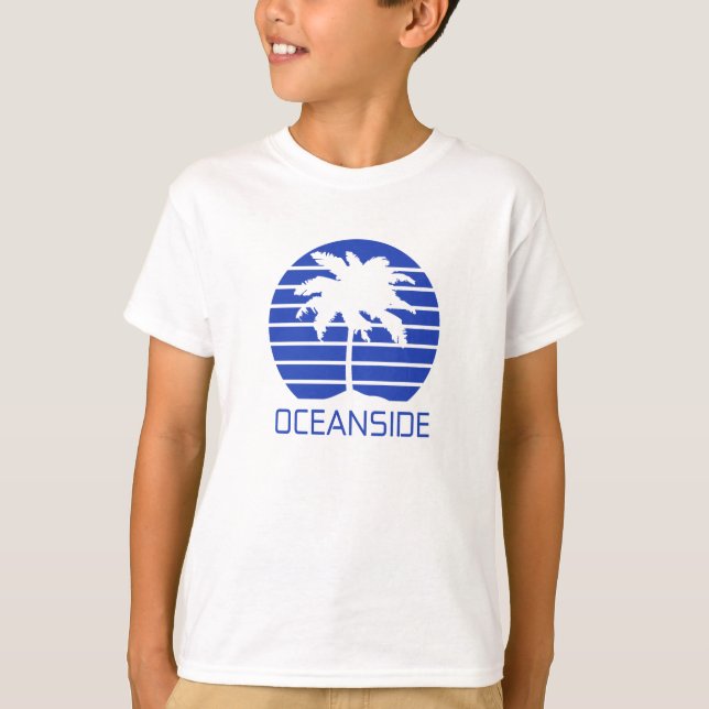 Camiseta do pôr do sol de Oceanside Califórnia (Frente)