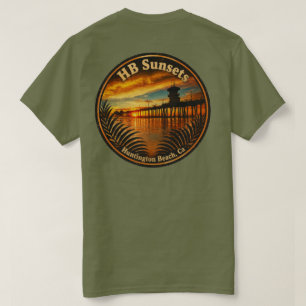 Camiseta do pôr do sol do píer de Huntington Beach