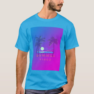 Camiseta do Pôr do Sol na Praia Vibrações de Verão