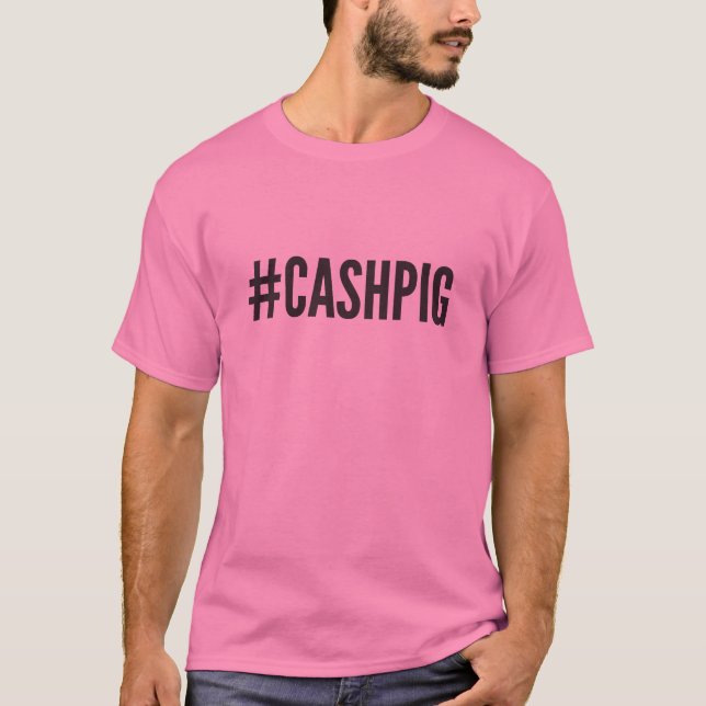 Camiseta do porco do dinheiro de Hashtag - (Frente)