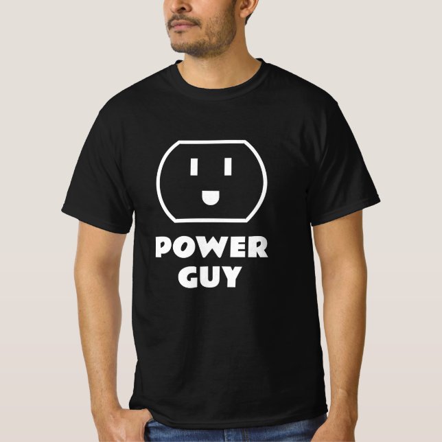 Camiseta do Power Guy tomada. Camiseta divertida p (Frente)