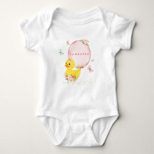 Camiseta do primeiro aniversário da menina PATO DE