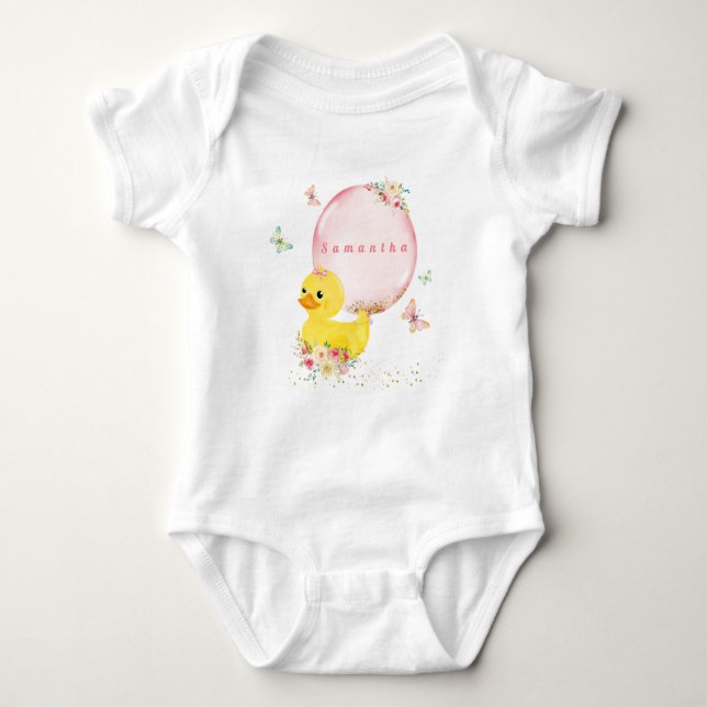 Camiseta do primeiro aniversário da menina PATO DE (Frente)