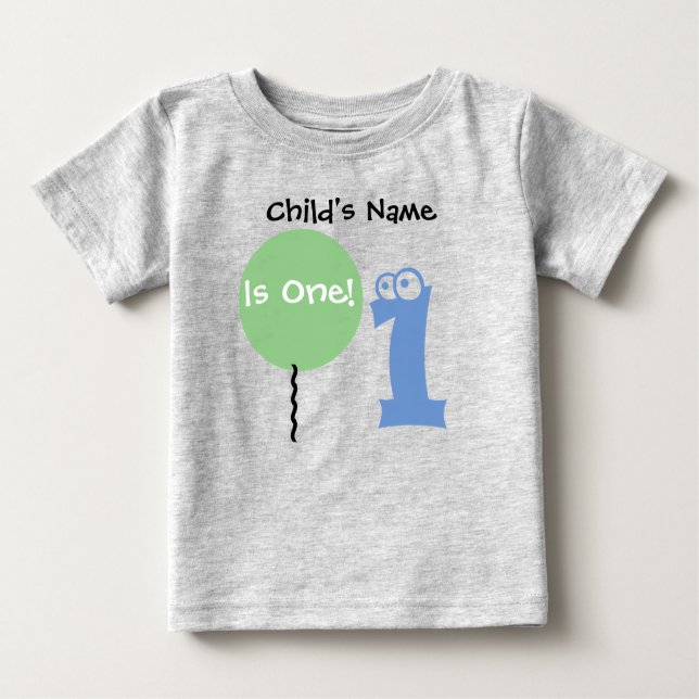 Camiseta do primeiro aniversário, o bebê faz 1 ano (Frente)