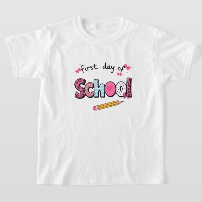 Camiseta do Primeiro Dia de Aula para Meninas – Ca (Postura )