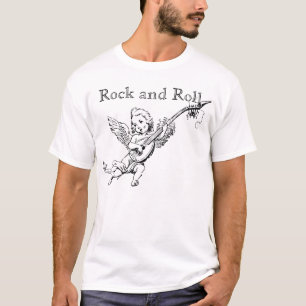 Camiseta do querubim do rock and roll do vintage