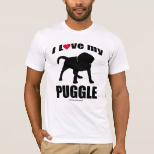 CAMISETA DO "RAÇA CÃO" - PUGGLE - "EU AMO MEU PUGGLE "