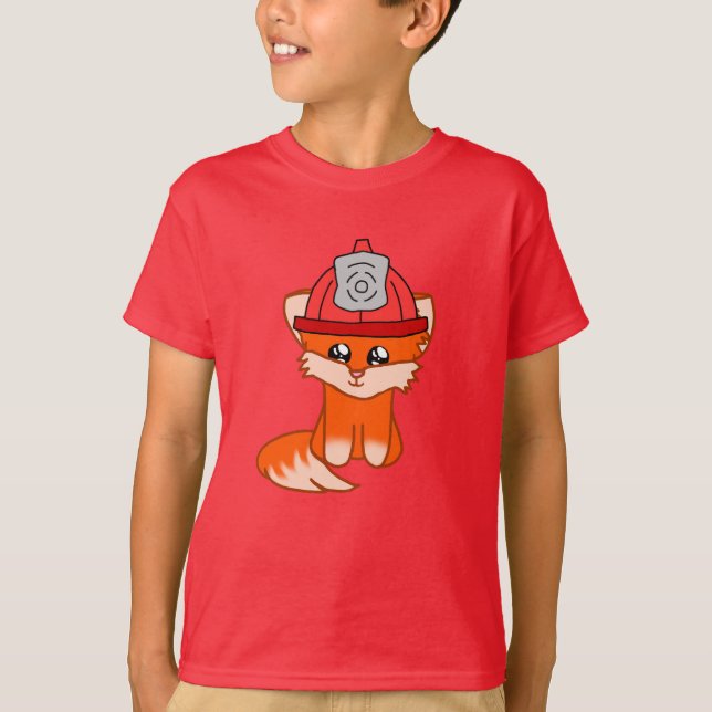 Camiseta do Raposo Bombeiro Com Chapéu de Bombeiro (Frente)