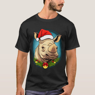 Camiseta do rinoceronte de Natal