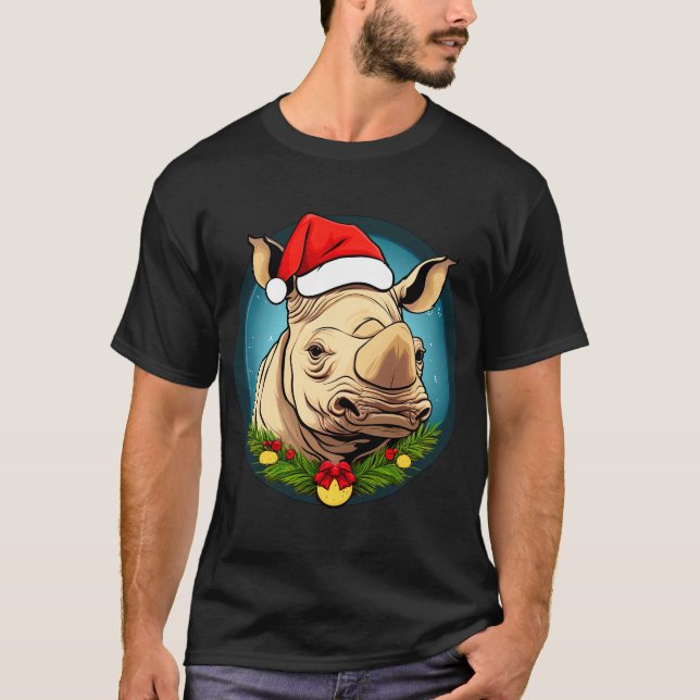 Camiseta do rinoceronte de Natal (Frente)