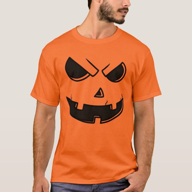 Camiseta do rosto da abóbora do Halloween Jack O L (Frente)