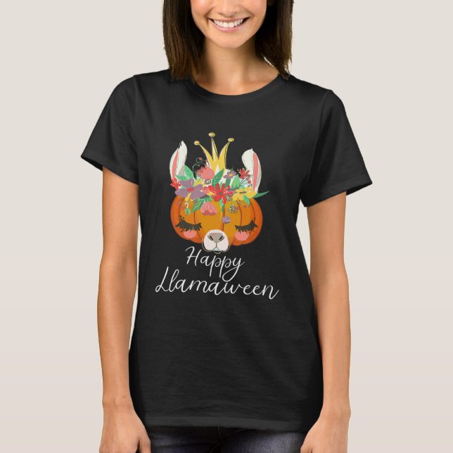 camiseta do rosto de abóbora do Llama Llama do Hal (Frente)