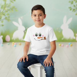 Camiseta do Rosto do Boneco de Neve com Cano para 