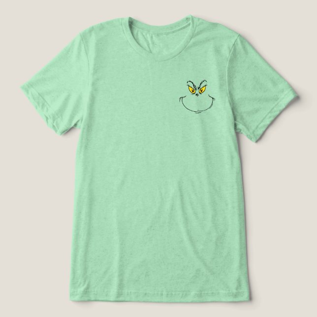 Camiseta do Rosto do Grinch Roubando o Natal (Design frontal)