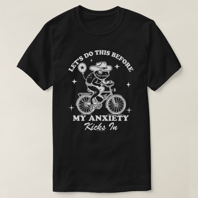 Camiseta do Sapo Engraçado - Sapo Caubói de Bicicl (Frente do Design)
