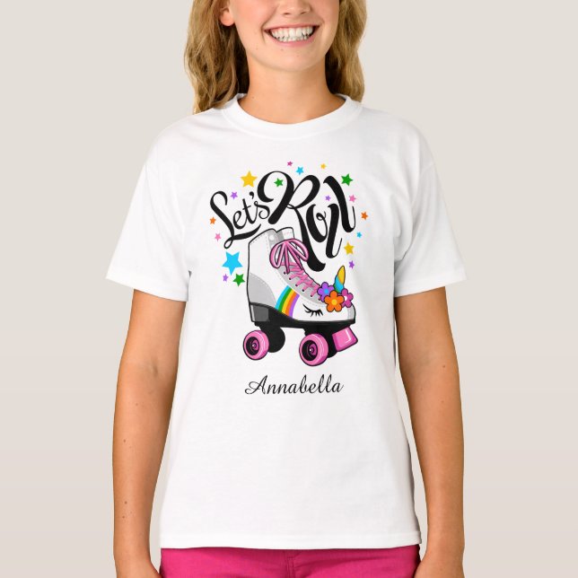 Camiseta do skate Roll Unicorn Roll Roller para va (Frente)
