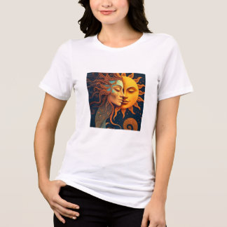 Camiseta do Sol e da Lua – Camiseta de Arte Celest