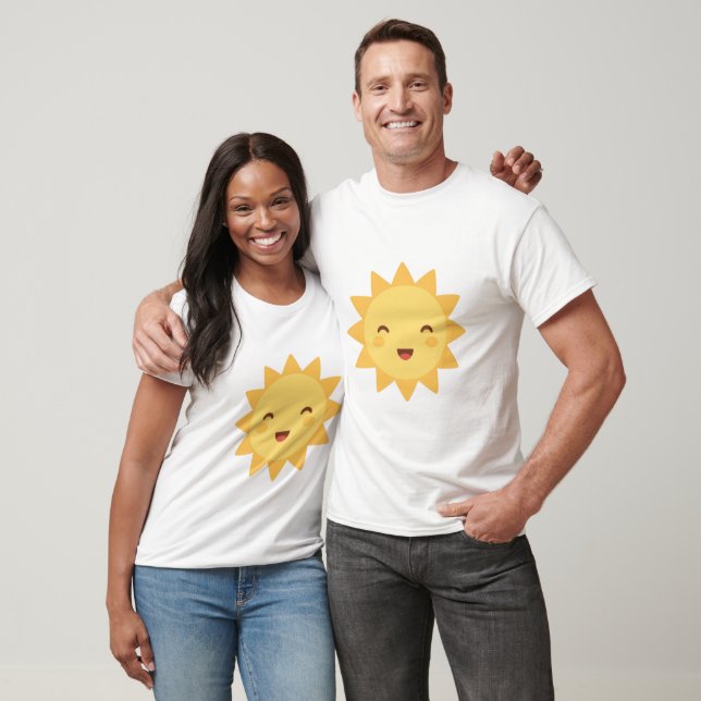 Camiseta do Sol Sorridente Fofo Feliz Sol Cartoon (Unissex)