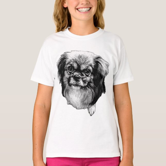 Camiseta do Spaniel Tibetano – Foto do Cão de Corp (Frente)