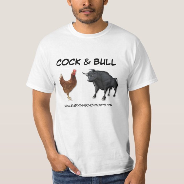 Camiseta Do "t divertidos GALO & da BULL" por tudo galinha! (Frente)