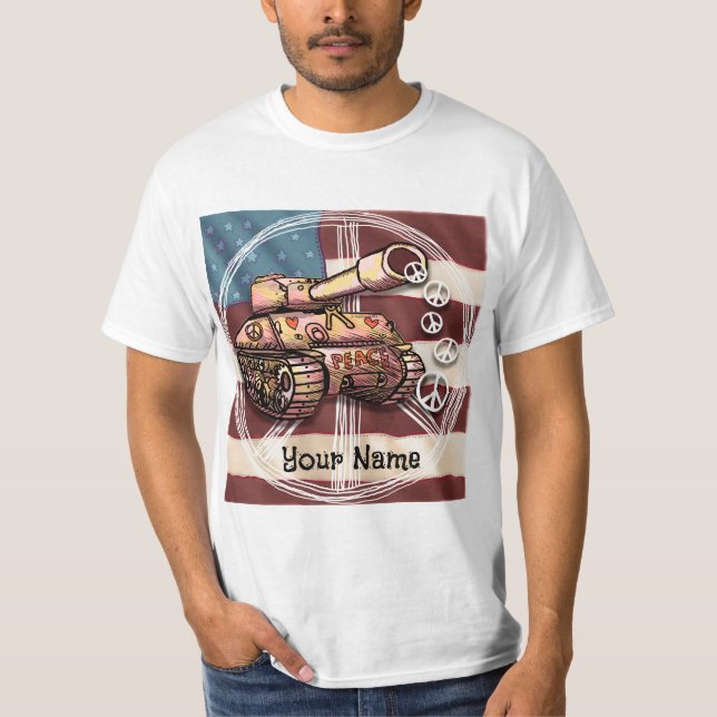 Camiseta do Tanque de Paz dos EUA (Frente)