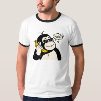 Camiseta do Telefone de Banana do Gorila Engraçado