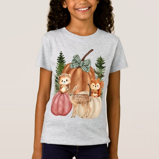 Camiseta do Tema da Floresta Menina (Frente)
