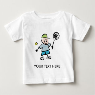 Camiseta do tênis dos miúdos com jogador de tén