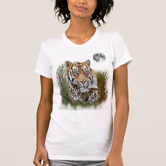 Camiseta do tigre e filhotes (Frente)