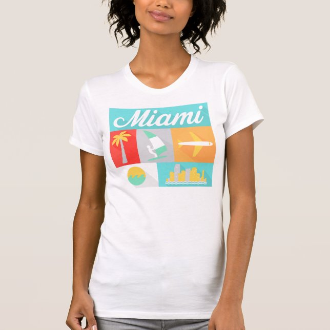 Camiseta do tshirt americano da cidade de miami várias (Frente)