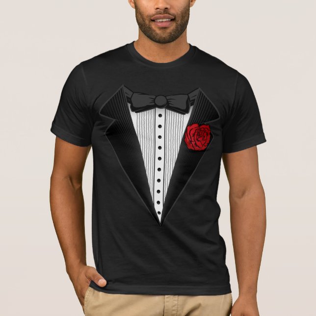 camiseta do tux do smoking. classy. (Frente)