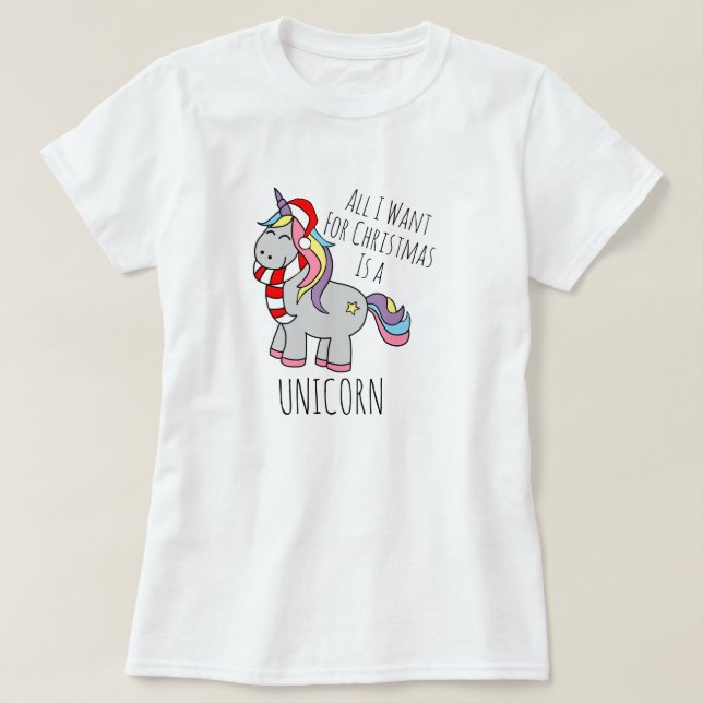 Camiseta do Unicórnio de Natal (Frente do Design)