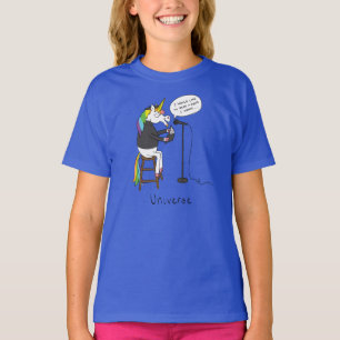 Camiseta do Universe Unicorn Poetry Engraçado Girl