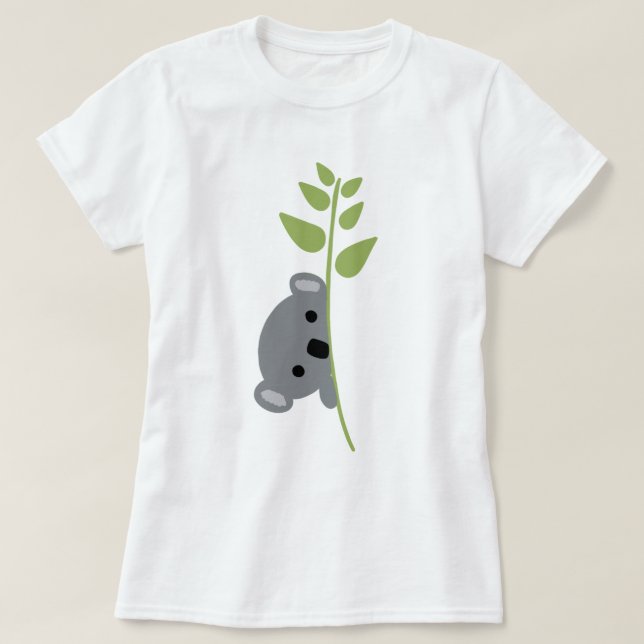 Camiseta do Urso de Peeking Koala (Frente do Design)