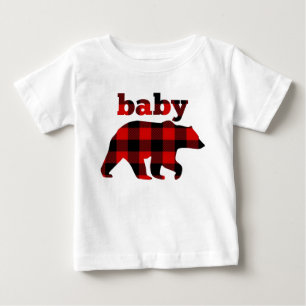 Camiseta Do "urso do bebê da xadrez búfalo "