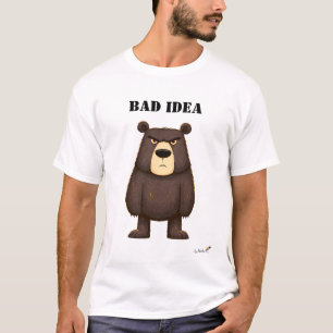 Camiseta do Urso Mal-Humorado Engraçado com 'Má Id