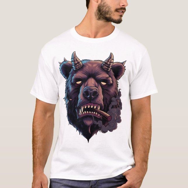 Camiseta do Urso Místico com Chifres (Frente)